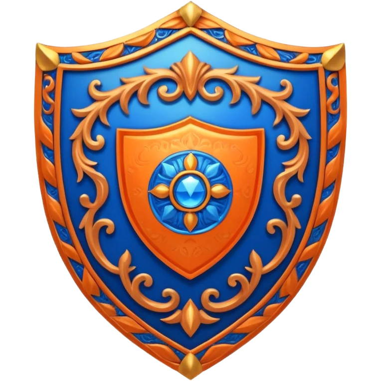 glitter blue and orange ancestor shield emoji