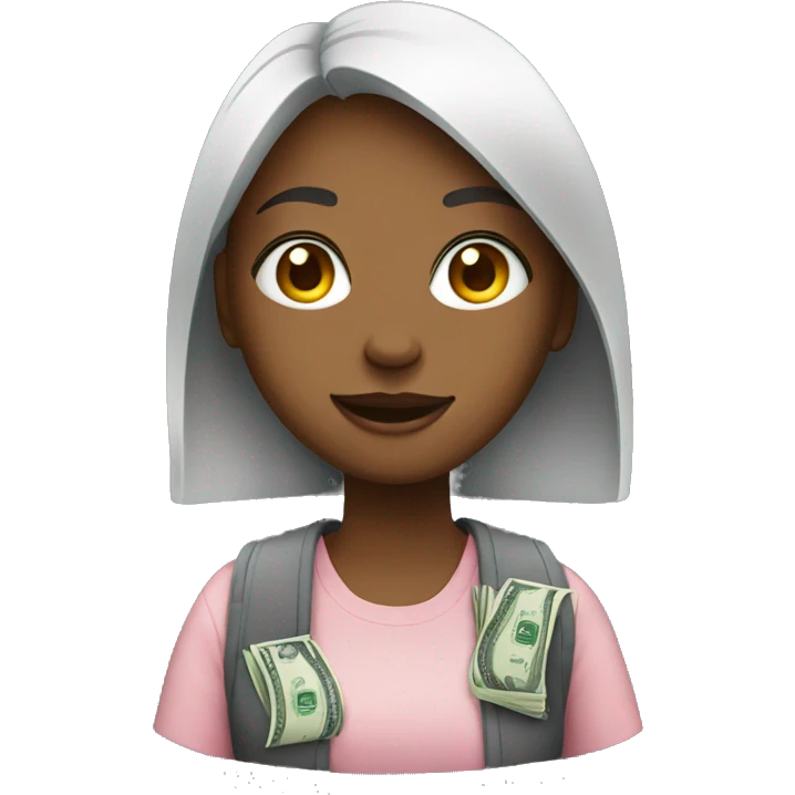 Girl with money emoji