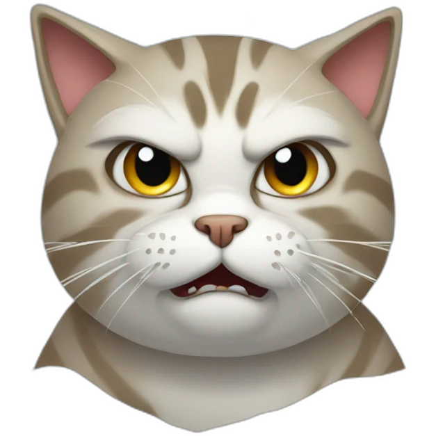 cat angry because of a snow emoji