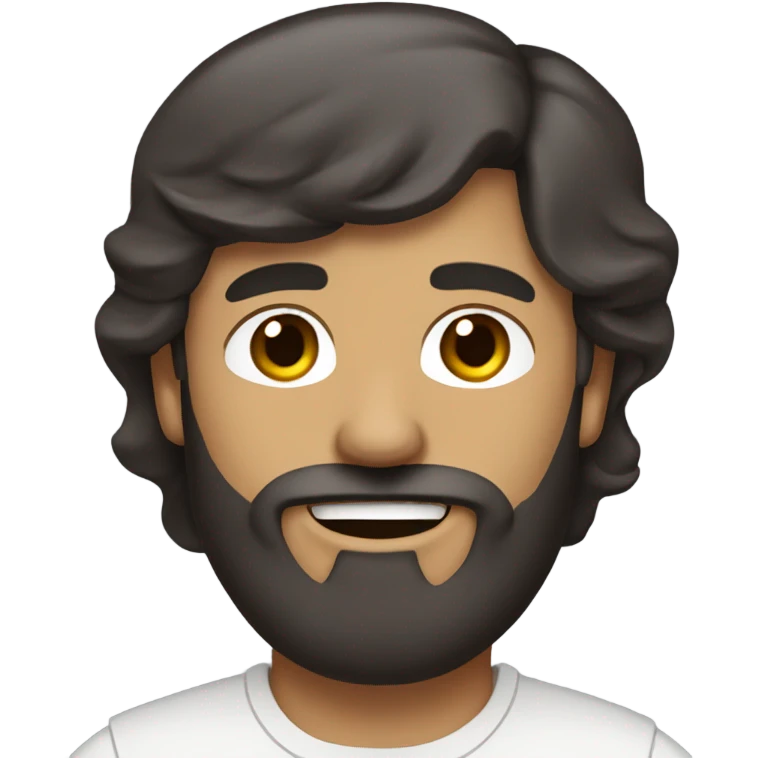 Dark brown hair man with beard on a sailboat emoji