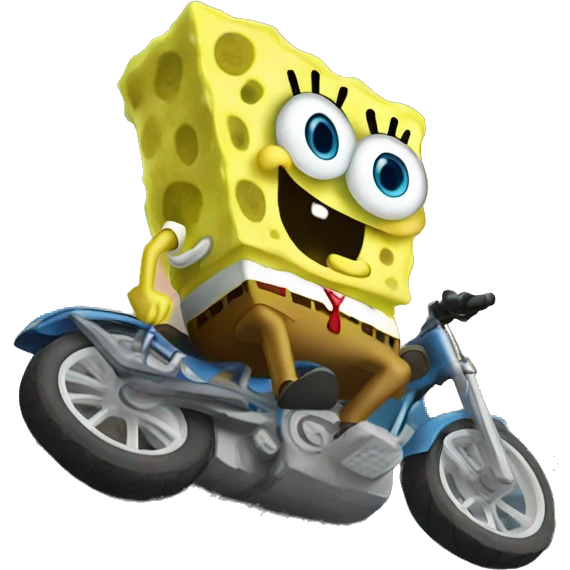 SpongeBob riding a rock emoji