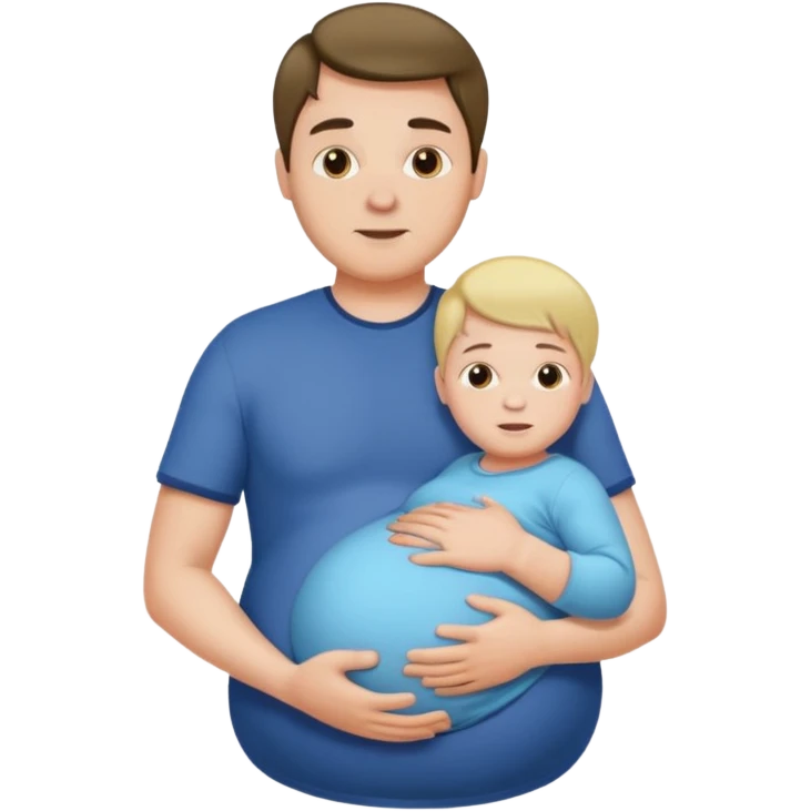 a pregnant man with middle parted hair emoji