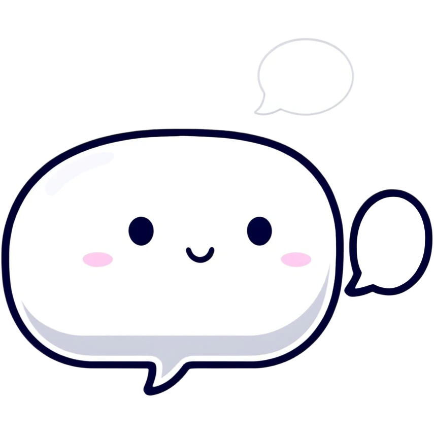 white chat bubble with magical poof and sparkling effects emoji