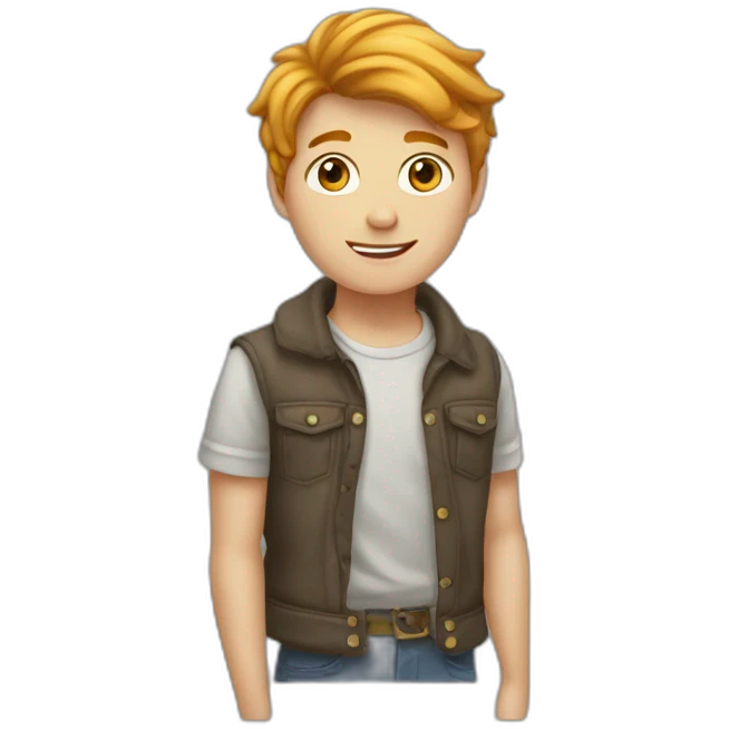 Garçon grand blond tâches rousse emoji