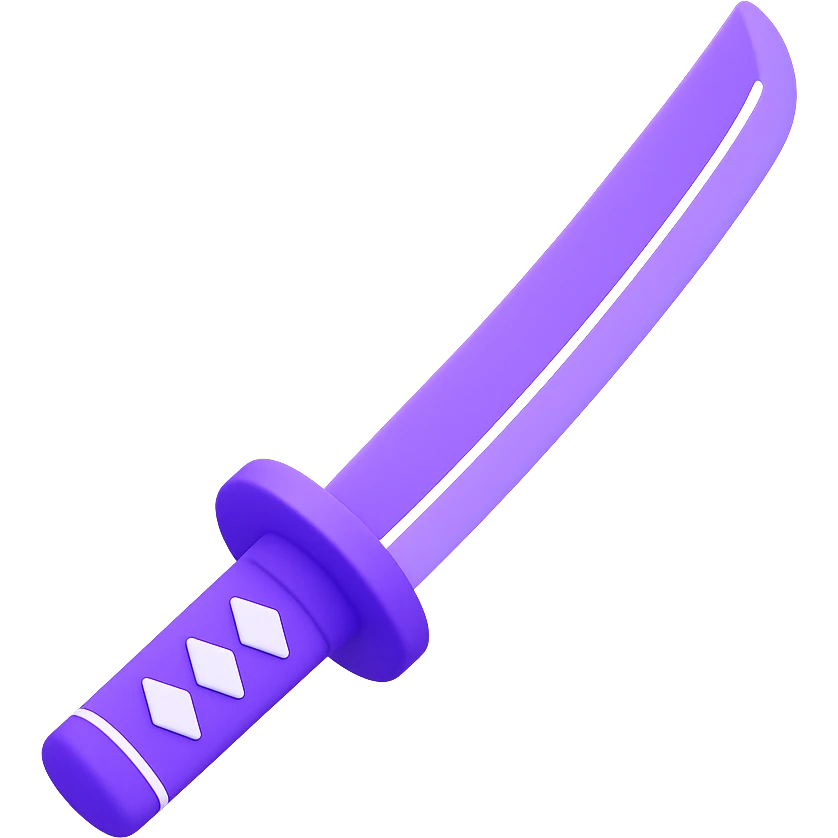 purple katana, clean and elegant emoji
