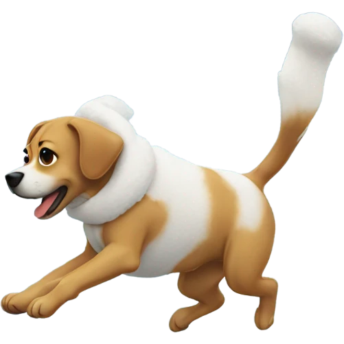 dog doing a backflip in the snow  emoji