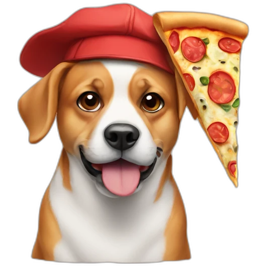 Dog with pizza hat emoji