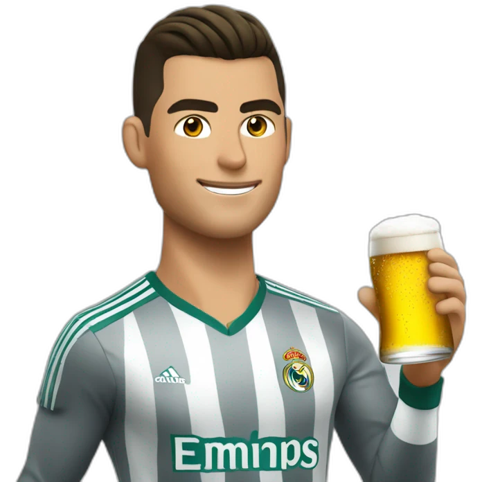 Cr7 qui boie de la bière  emoji