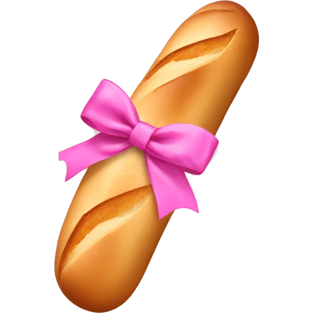Baguette with pink bow emoji