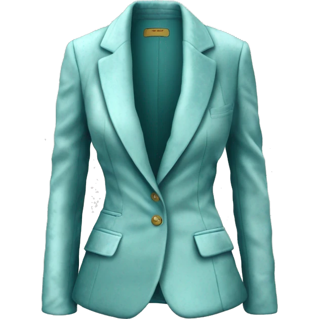 Hyper Realistic isolated velvet light robins egg blue feminine blazer jacket. emoji