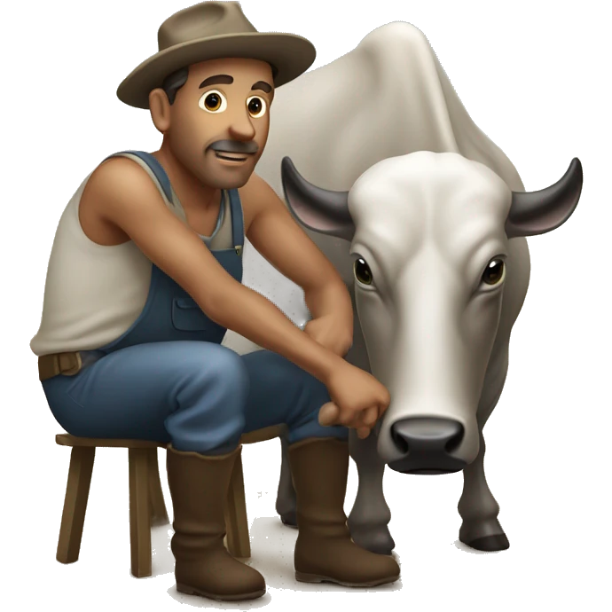 man milking buffalo emoji