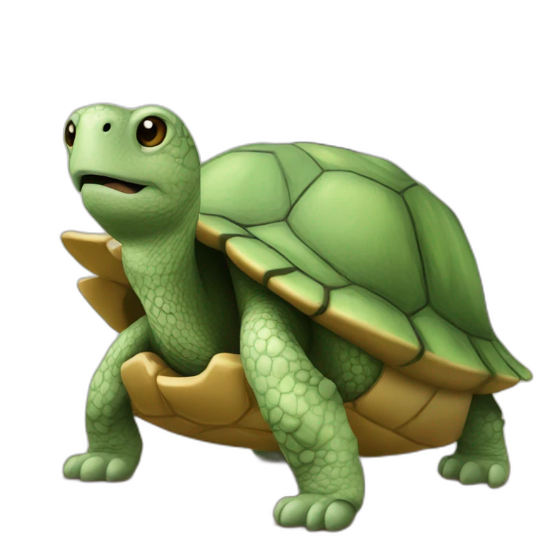 Tortue sur un chat emoji