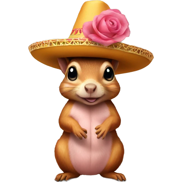 squirrel mixed with pig wearing sombrero  emoji