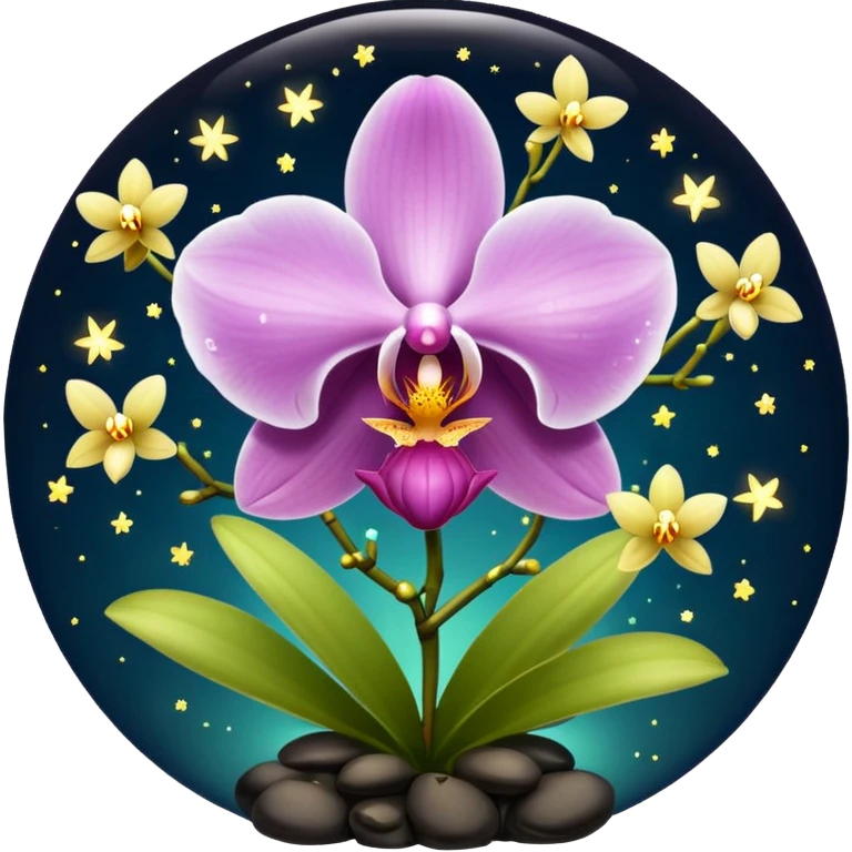 orchid with fireflies trapped like stars emoji