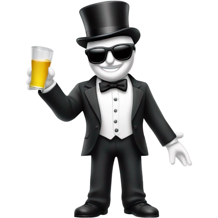 monopoly man celebrating in sunglasses, full body emoji