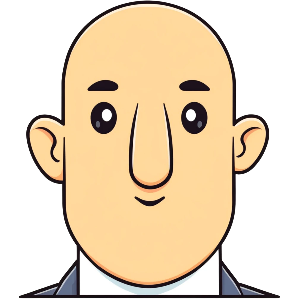 man with rectangle shaped head and big nose emoji