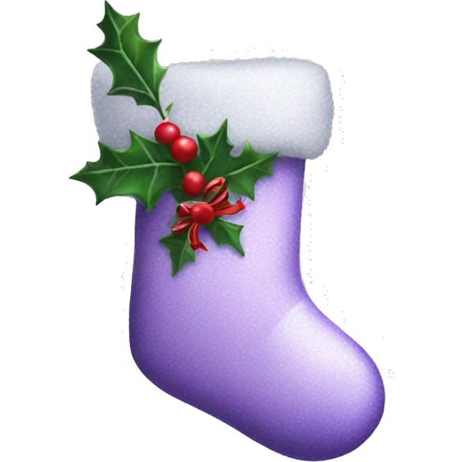  lilac Christmas stocking  realistic  emoji