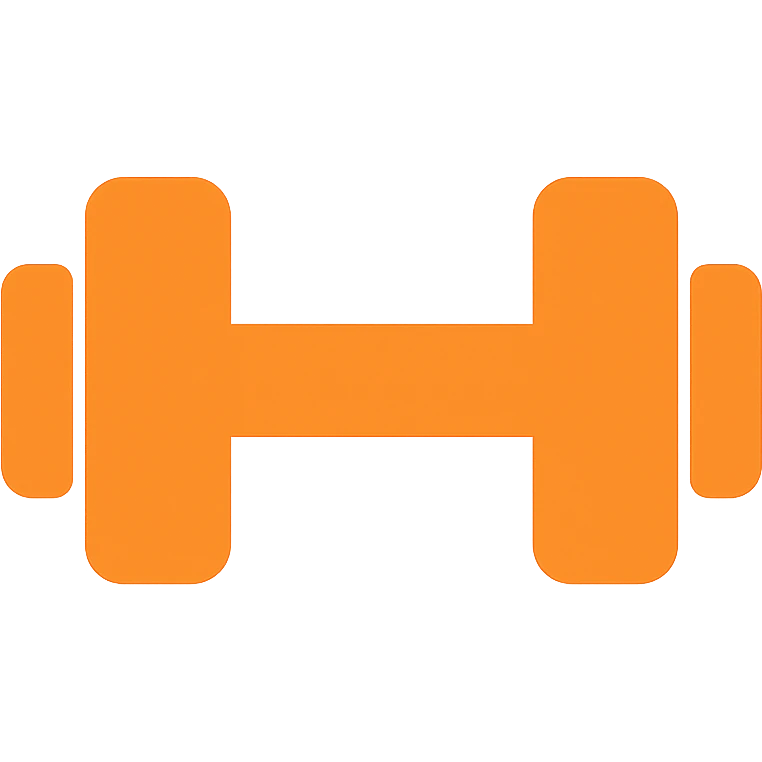 orange dumbbell, flat color icon, no text, transparent background emoji