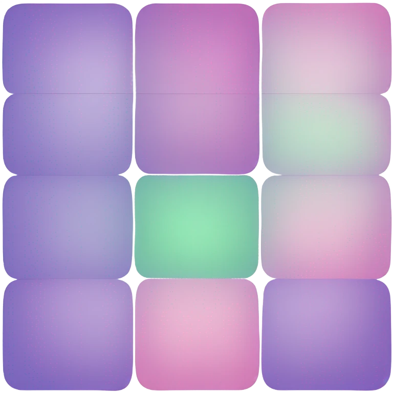 Block of 9 squares purple pink light blue green emoji