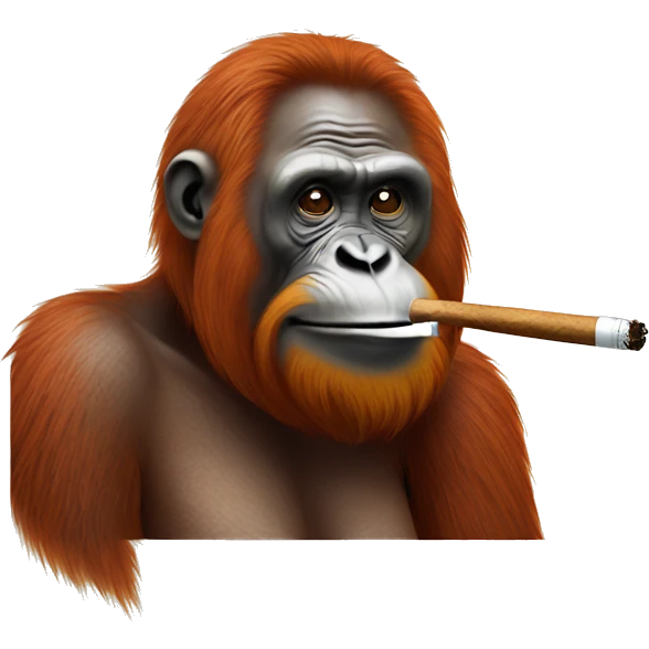 Orangutan smoking tobacco pipe emoji