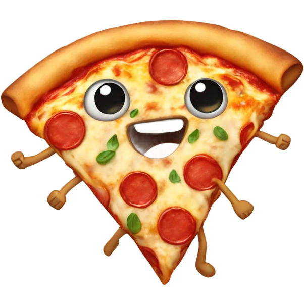 Pizza with arms and legs emoji