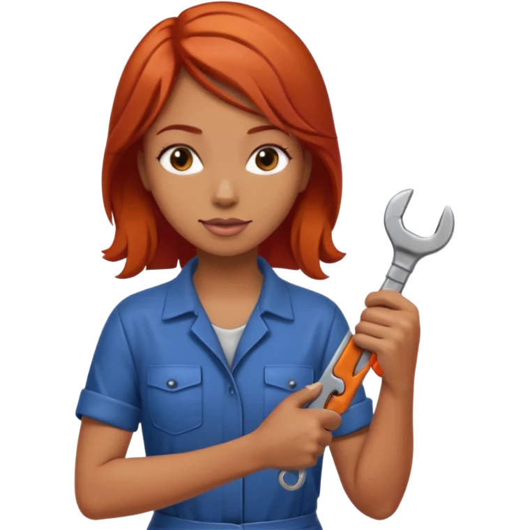 car mechanic, red haired woman emoji