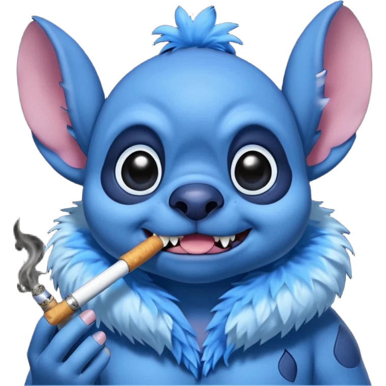 Stitch smoking  emoji