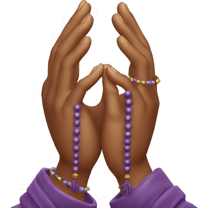 Praying hands with prayer beads  emoji