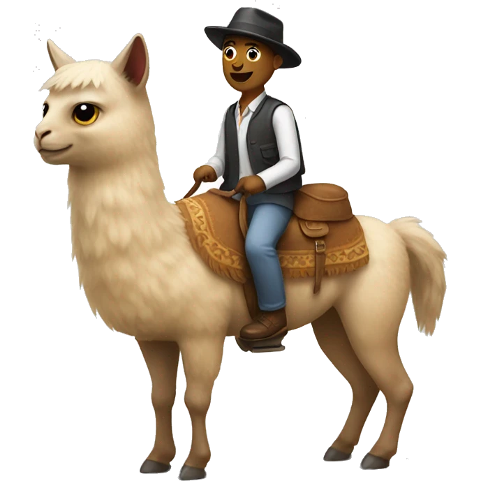 Cat riding a llama emoji