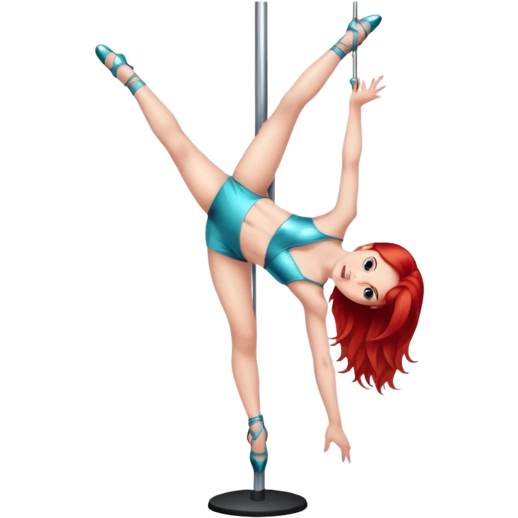 pole dancer, petite red hair emoji