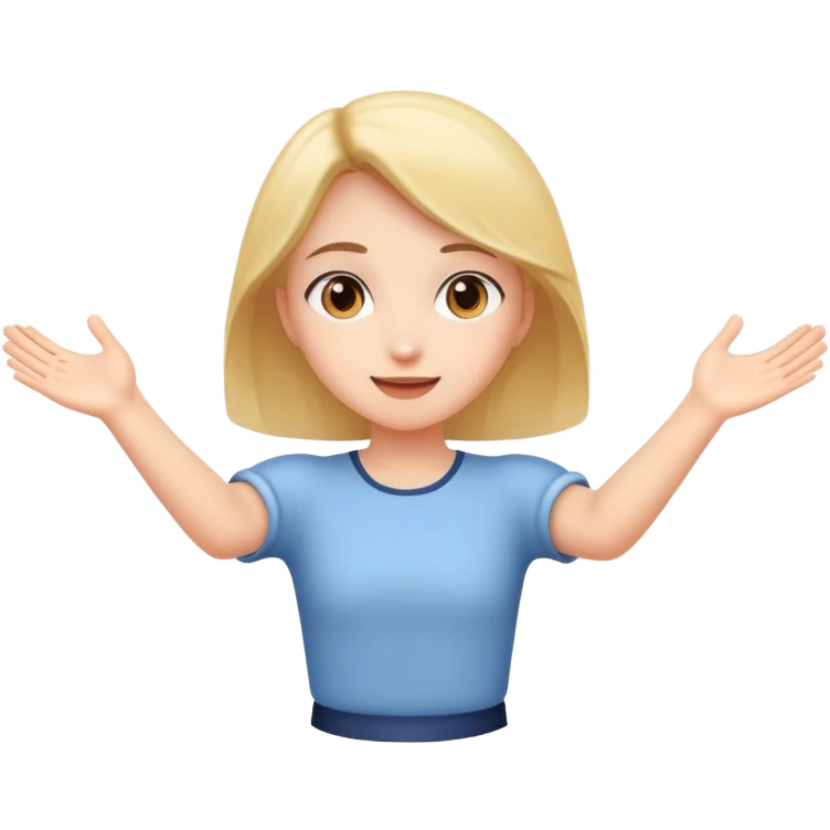 Girl arms open for hug emoji