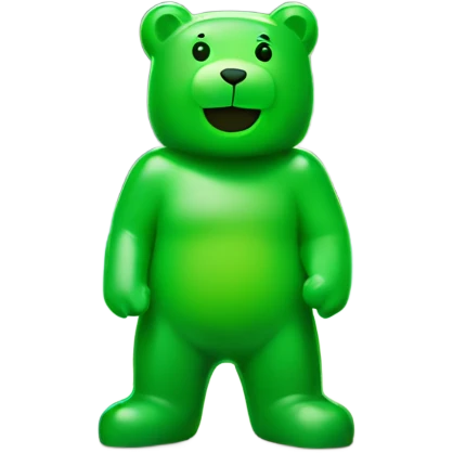 green gummy bear on an island emoji