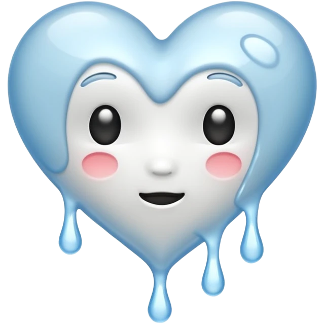 white heart melting (no face) emoji