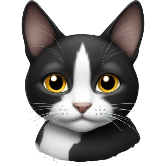 an old black and white cat emoji