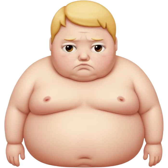 Morbidly obese sad emoji