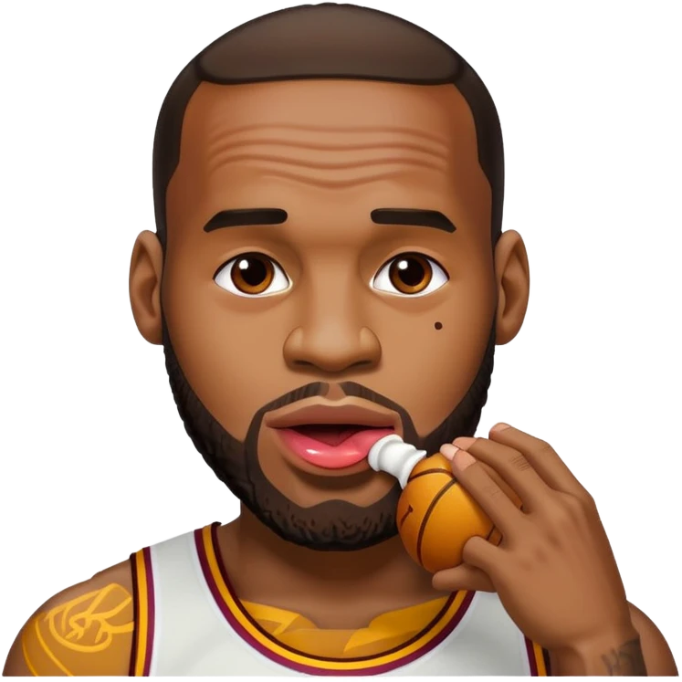 LeBron James licking emoji
