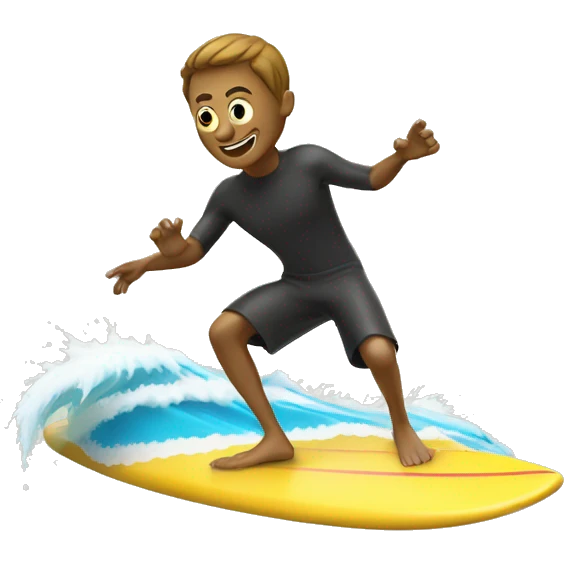 Chat sur un surf  emoji