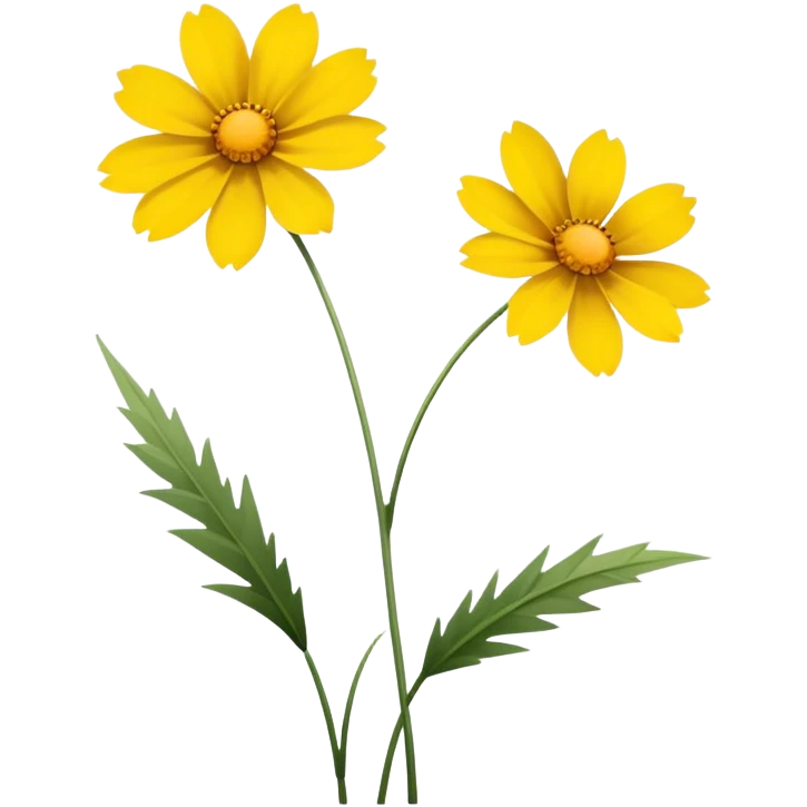 single Coreopsis, straight stem emoji