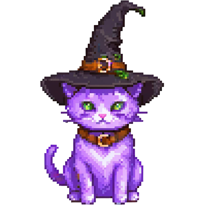 purple witch cat emoji