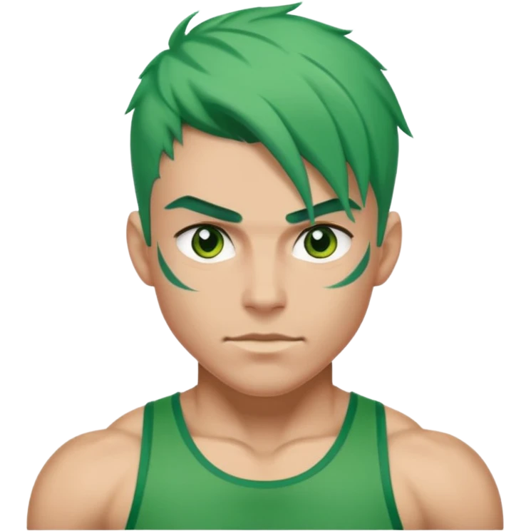 green haired, athlette emoji
