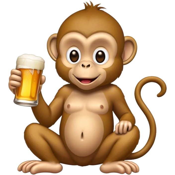 Monkey drink a beer emoji