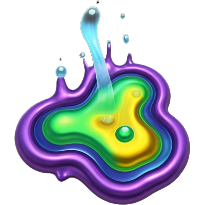 3D render of Oil Slick, toxic waste aesthetic, bubbling liquid, industrial warning texture. emoji