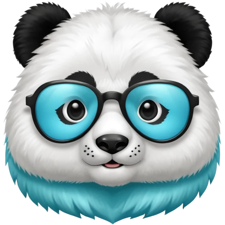 a cute panda wearing cyan colored glasses emoji