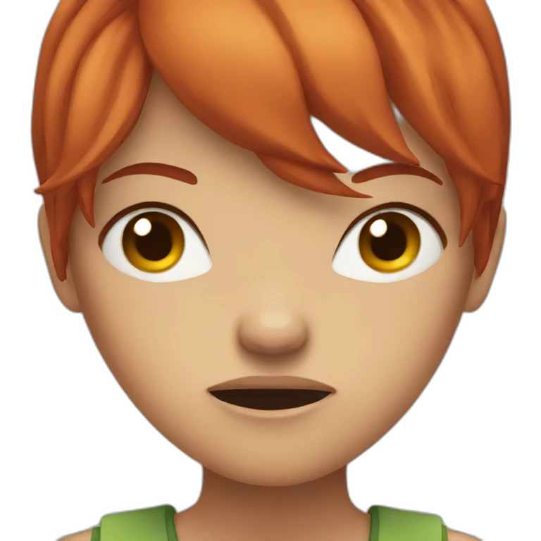 red hair girl angry emoji