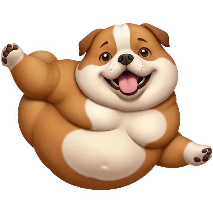 Fat dog doing a flip emoji