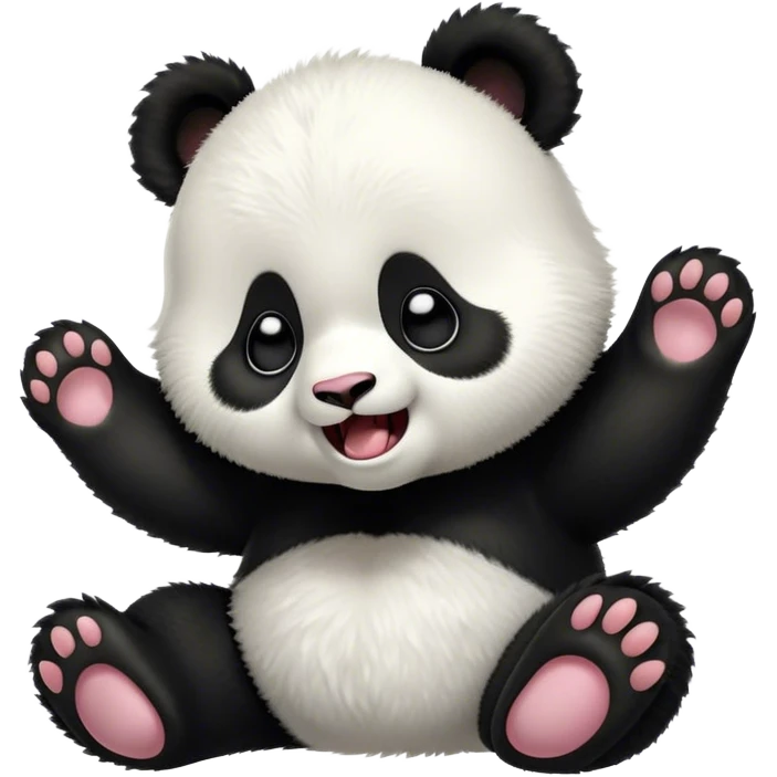 Cinematic Cute Yawning Baby Panda Portrait Emoji, Head tilted slightly with a dramatic, wide-open yawn, showcasing a soft, fuzzy black and white Fur with droopy ears, round eyes barely open in drowsy contentment, Simplified yet irresistibly adorable features, highly detailed, glowing with a soft, cozy glow, high shine, relaxed yet expressive, stylized with a touch of gentle whimsy, bright and endearing, soft glowing outline, capturing the essence of a sleepy yet affectionate baby panda, so drowsy it feels like it could curl up out of the screen for a nap! emoji