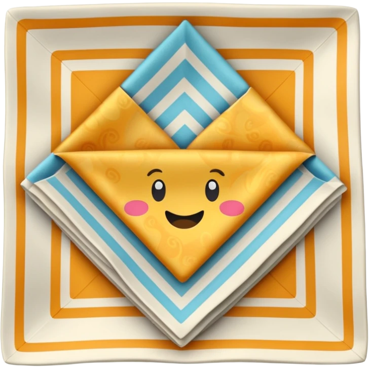 flapped patterned napkin emoji