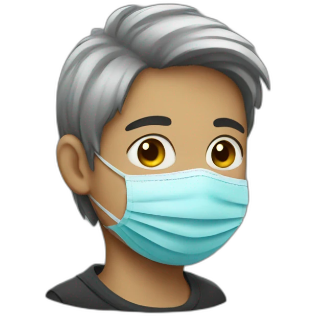 A boy wearing a mask emoji