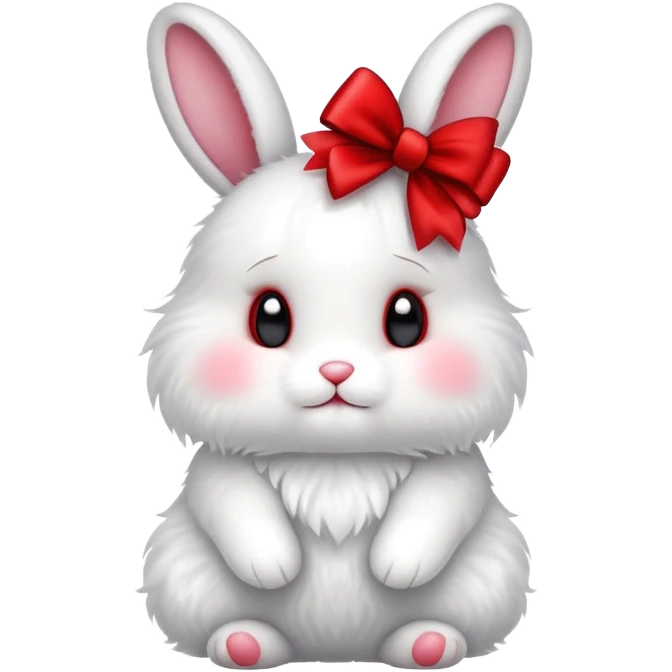Cute bunny with a bow emoji