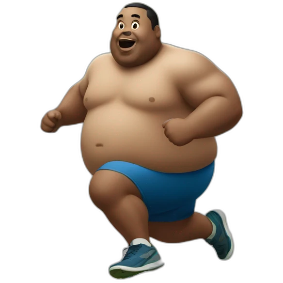 fat man running emoji